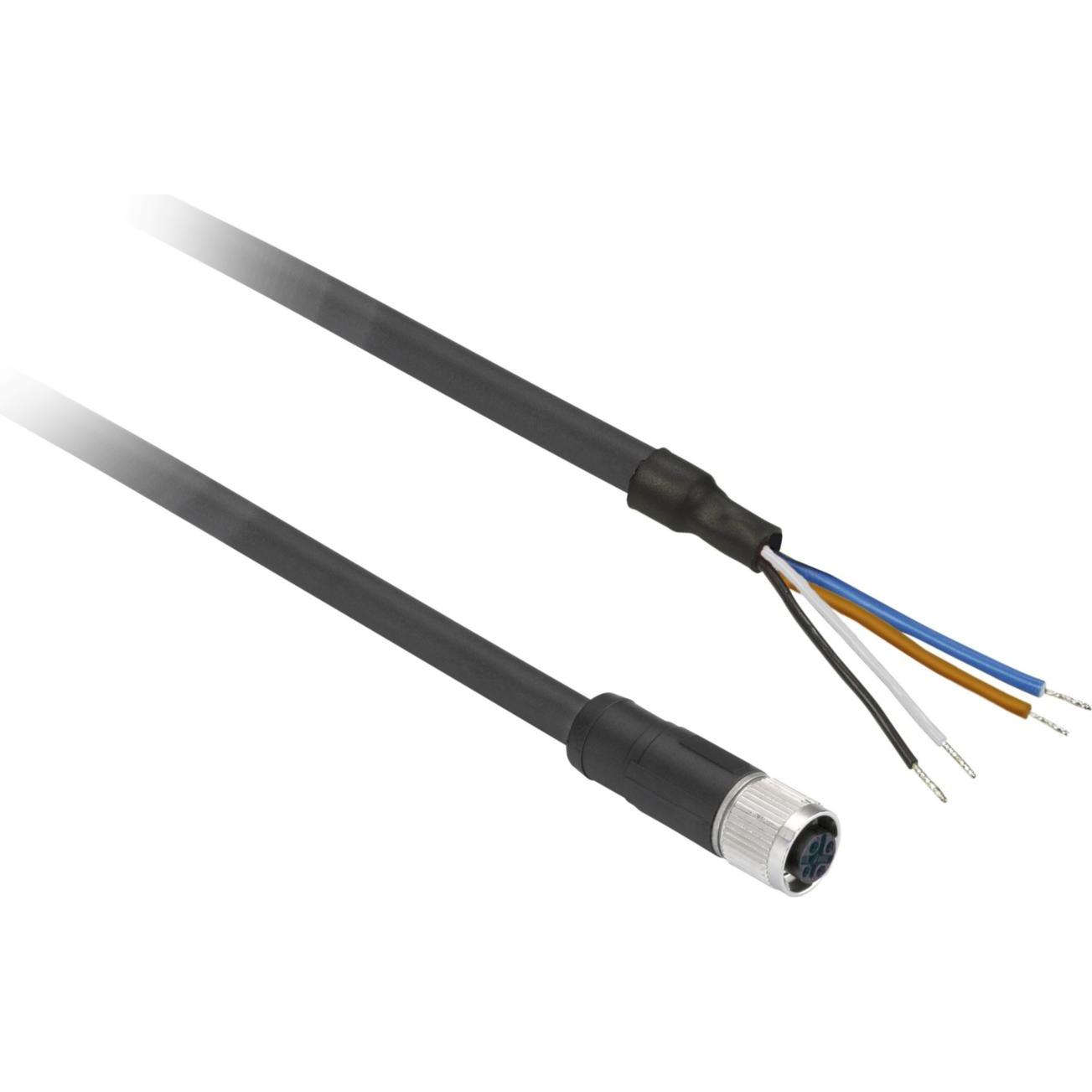 Schneider Electric XZ-Vorverdrahtete Buchse, gerade, M12, XZCPV1141L5, Elektronikkabel + Stecker, Schwarz