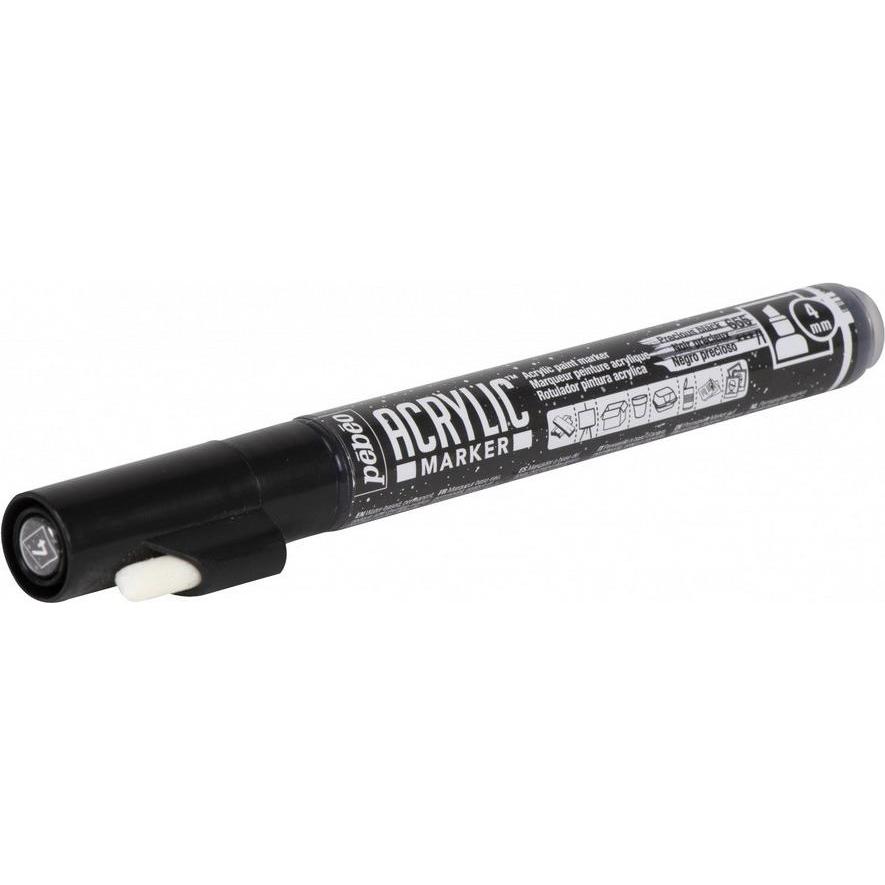 Pebeo, Marker, Acrylic Marker Medium Keilspitze 4mm (Edles Schwarz, 4 mm)