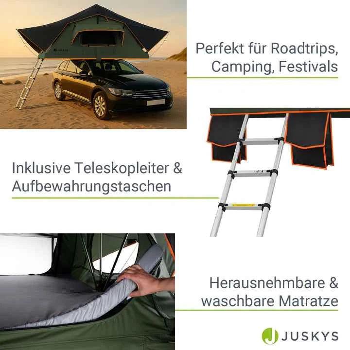 Produktbild Juskys Autodachzelt für 2 Personen Lago (Dachzelt, 43 kg, 2 Personen)