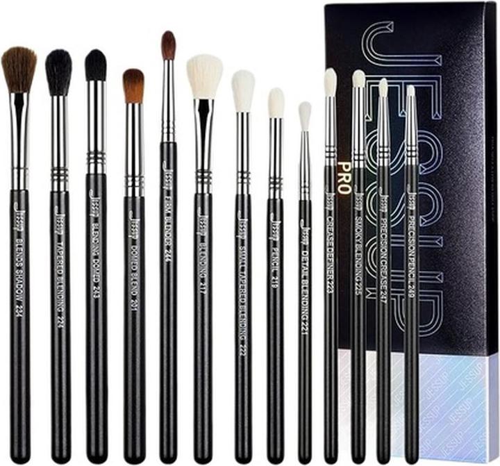 Jessup Augen Make-up Pinsel Set Professioneller Mischpinsel für Lidschatten 13 Stück Premium Synthetik (Augenbrauen)