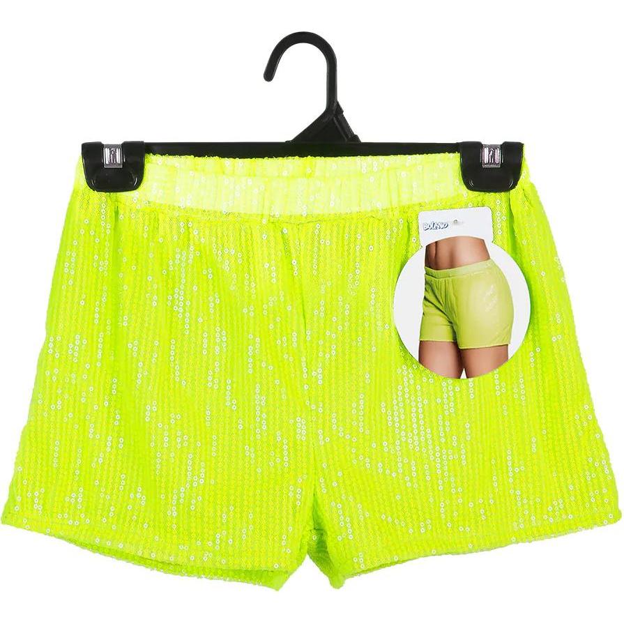 Boland Glitzer Hot Pants Sequins Neonfarbig (M)