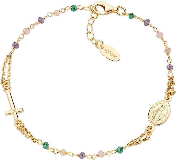 Immagine prodotto Amen Bracciale classico di cristallo con rosario (20 cm, Argento 925)
