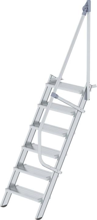 Munk Escalier 60ï¿½ largeur des marches 600 mm 6 marches aluminium striï¿? (Échafaudages, 0.11 cm)