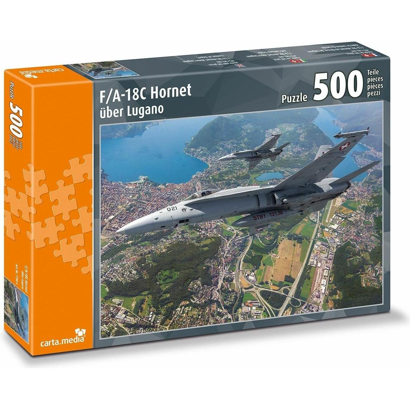 Thumbnail - CartaMedia F/A 18 über Lugano (500 Teile)