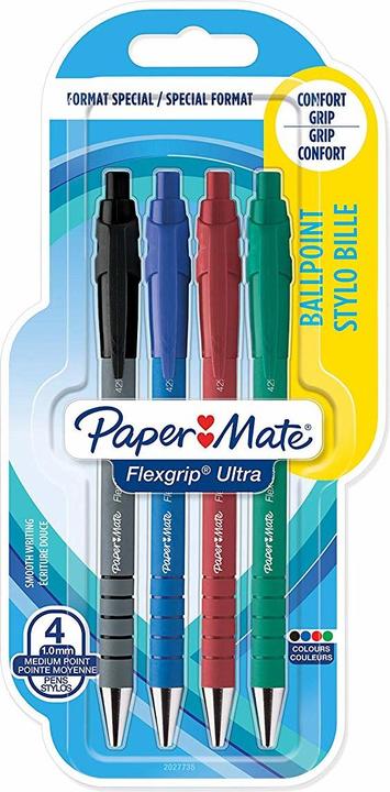 Actual product image Paper Mate Ballpoint pen Flexgrip Ultra RT M 3+1 S/B/R (Green, Red, Black, Blue, 4 x)