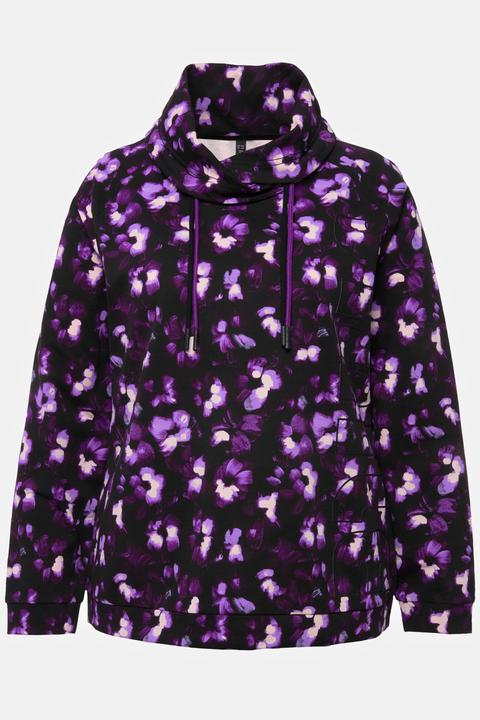 Produktbild Ulla Popken Sweatshirt, Blüten, Stehkragen, Raglan-Langarm (54)