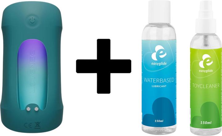 Lovense Gush 2 Automatische Mastrubators Bundel met Easyglide Glijmiddel en Toycleaner - 150 ml