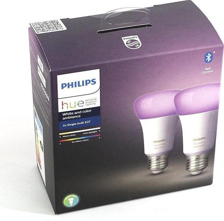 Immagine prodotto Philips Hue White & Color Ambiance BT (E27, 9.50 W, 806 lm, 2 x, F)