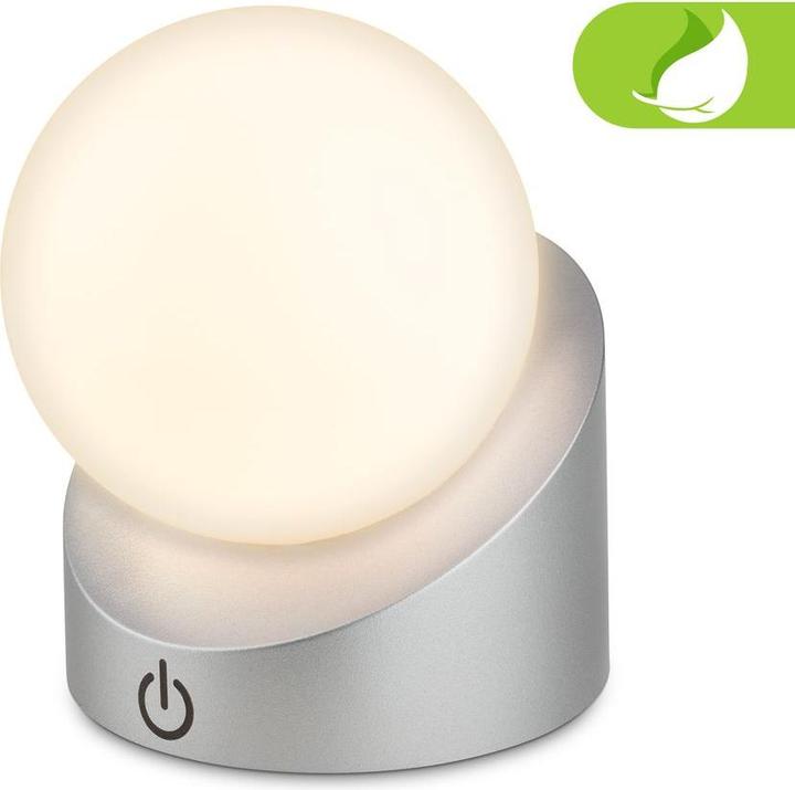 Briloner Accu LED table lamp, chrome-matt, 2W, Touch (150 lm)