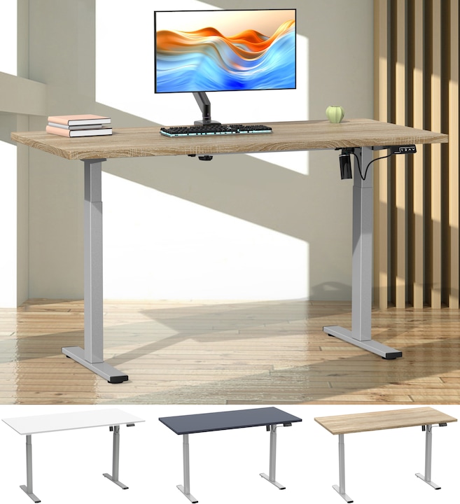 Produktbild VCM Schreibtisch verstellbar Lona 110x50 si (110 x 50 x 120 cm)