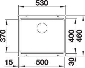Actual product image Blanco ETAGON 500-U (53 cm, 46 cm)