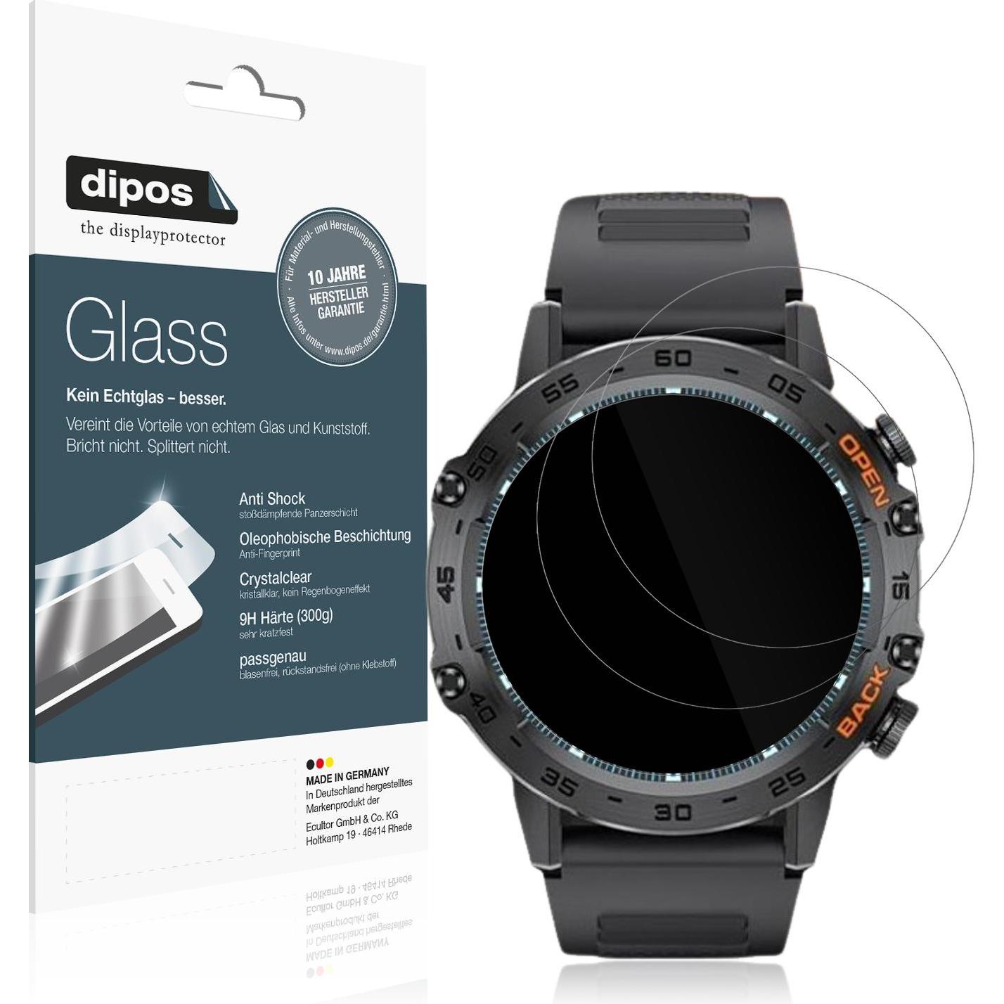 Dipos Anti-Shock Displayschutz 9H, Smartwatch Schutzfolie, Transparent