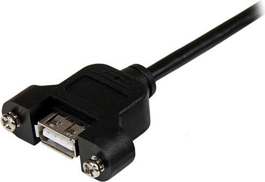 Produktbild StarTech 60cm USB A Blendenmontage Kabel Bu/St - USB Verlängerungskabel - Einbaubuchsen Kabel Verlängerung (0.60 m, USB 2.0)