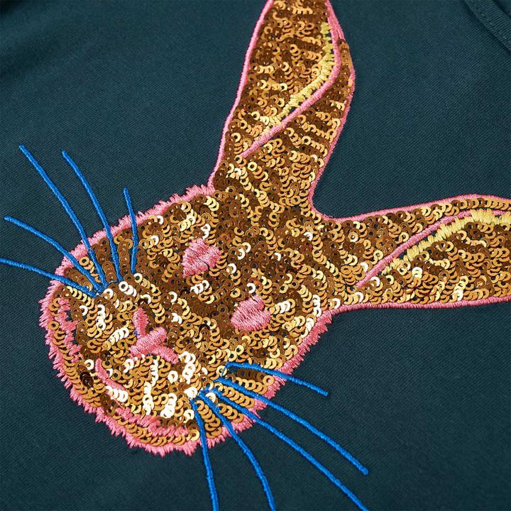 Actual product image vidaXL Children's long-sleeved shirt dark green 140,Material: 95 (140)