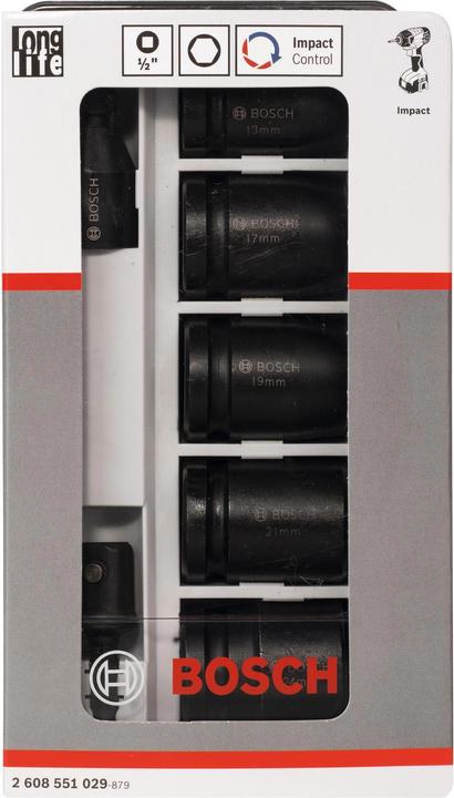Actual product image Bosch Professional Zubehör Socket spanner set, 7 pcs., 13-24 mm (24 mm, 13 mm, 21 mm, 19 mm, 17 mm)