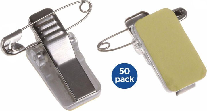 Immagine prodotto Europel Clip combinata, autoadesiva, 23 x 13 mm in plastica/metallo, per attaccare i portabadge