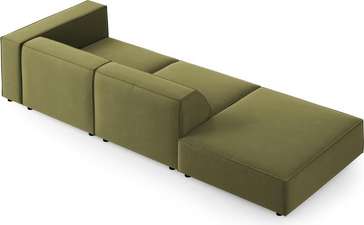Actual product image Cosmopolitan Design Velvet Left Sofa, "Arendal", 4 Seats, Light Green, 262x102x70 Made in Europe