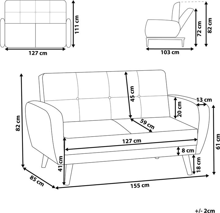 Produktbild Beliani Florli (2-Sitzer)