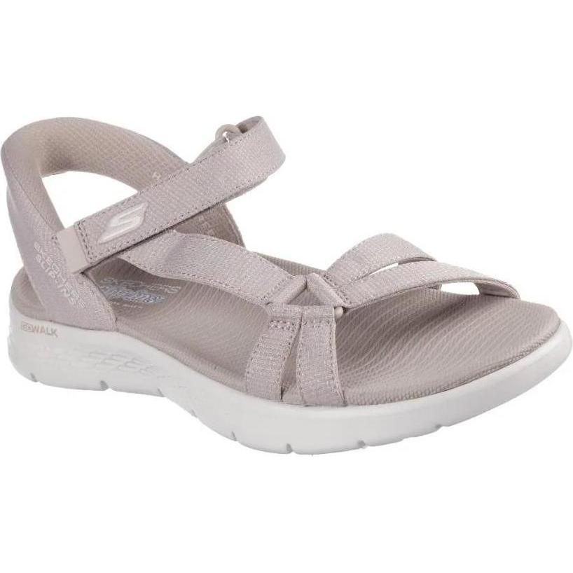 Skechers, Donne, Sandali + Ciabatte, Go Walk Flex Sandal - Illuminate - Sandalen - Damen, Grigio, Beige, (41)