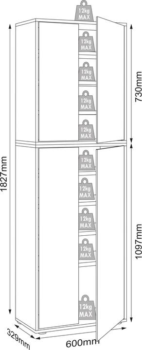 Produktbild VCM Salia (60 x 33 x 183 cm)