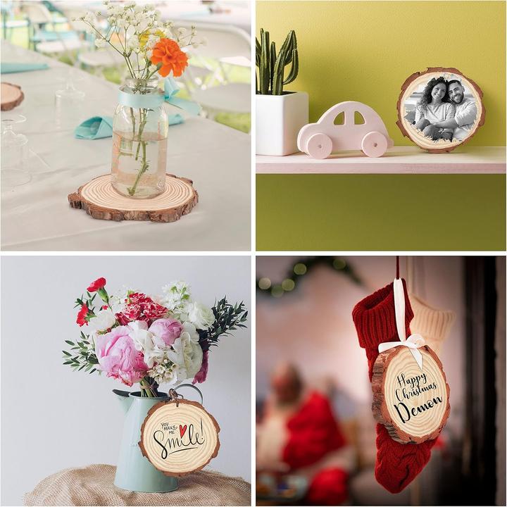 Image du produit Kurtzy 20 Stück Deko Holzscheiben