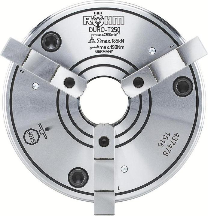 Productafbeelding Röhm DURO-T 200, 3-Backen, Zylindrische Zentrieraufnahme, einteilige Umkehrbacken