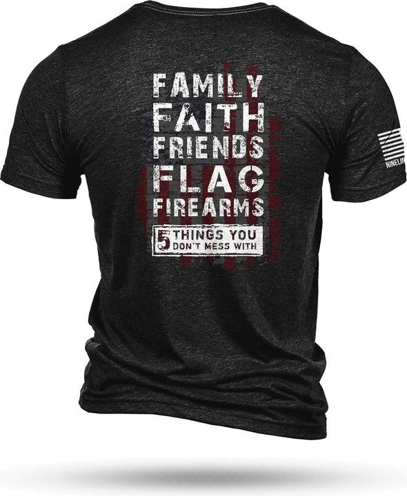 Actual product image Nine Line T-Shirt 5 THINGS, charcoal black (XL)