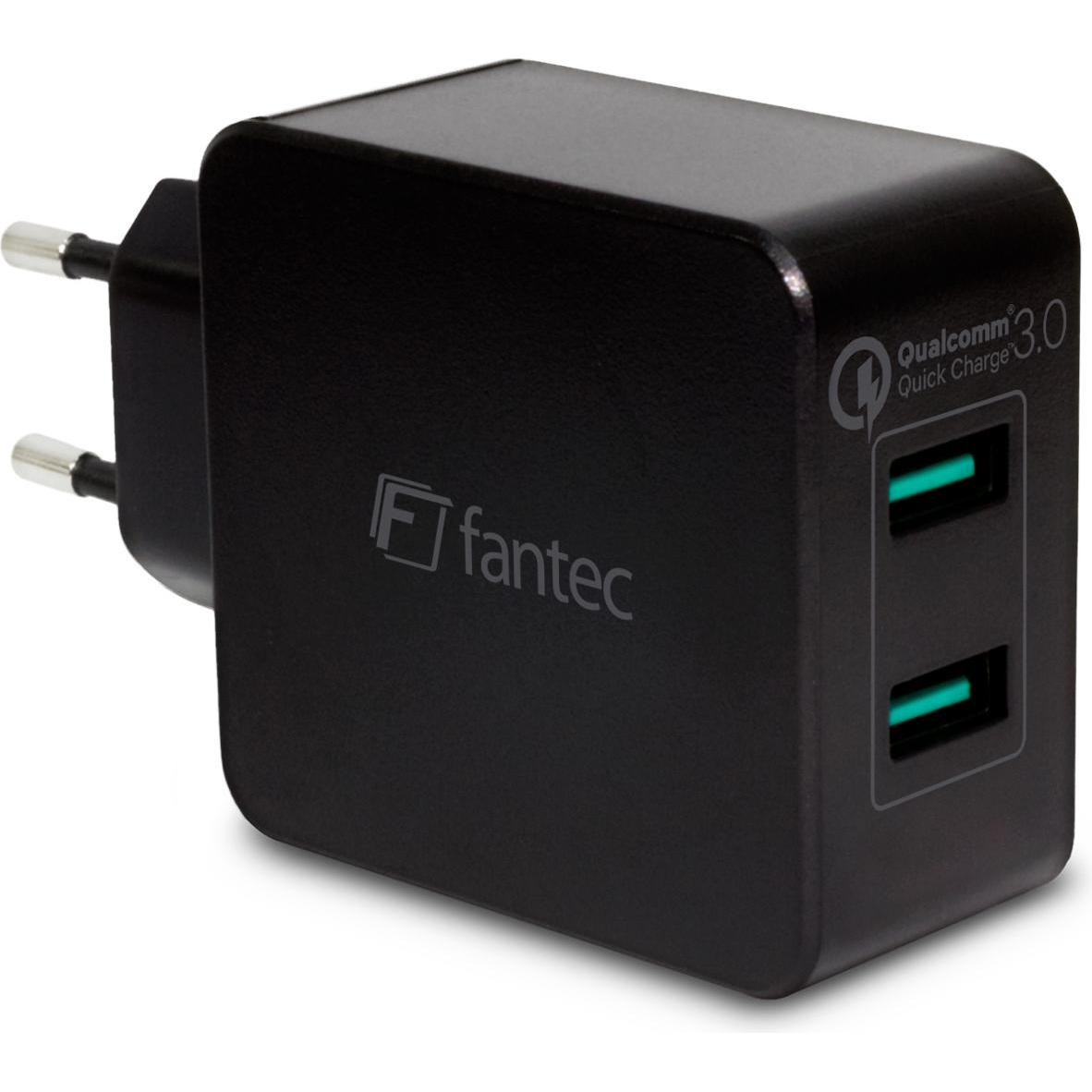 Thumbnail - Fantec QC3-A22 (36 W), USB Ladegerät, Schwarz