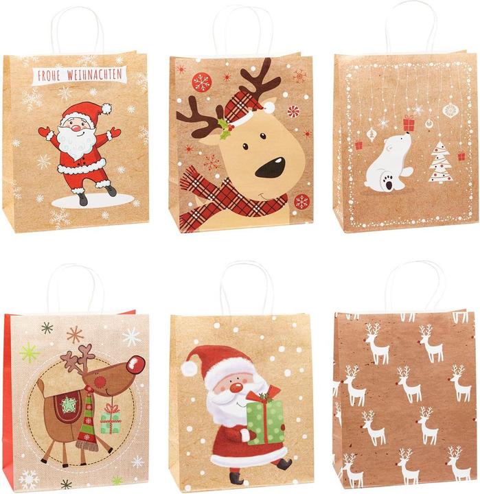 Actual product image Tsi 12 Christmas gift bags series 1.6 motif assorted 26.0 x 32.0 cm (Gift bag, 1 x)