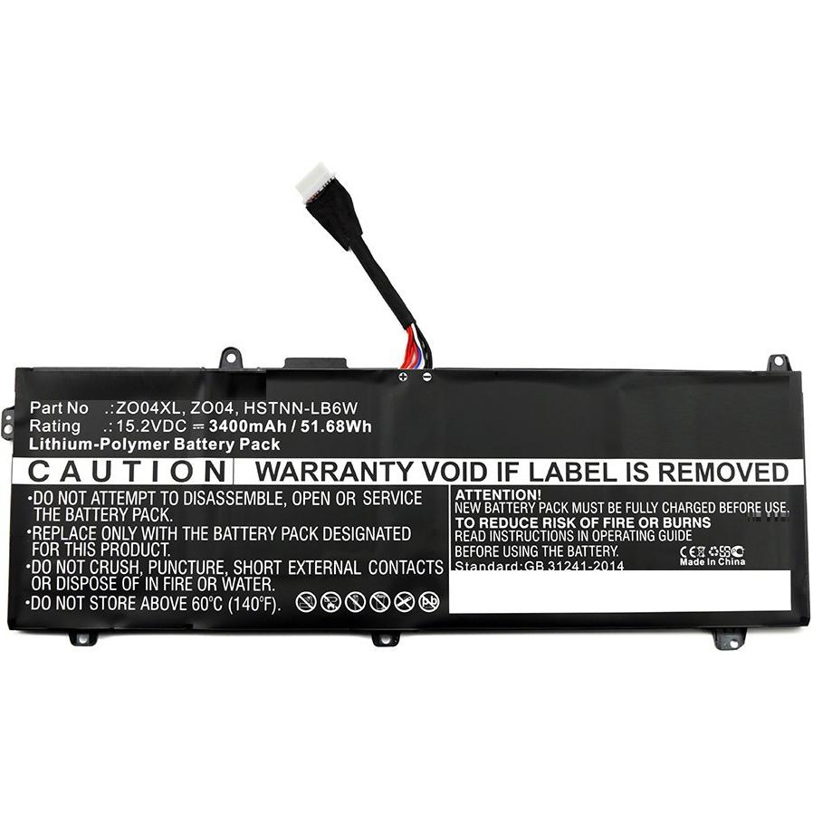 CoreParts Laptop Battery for HP (1 Zellen, 3400 mAh), Notebook Akku, Schwarz