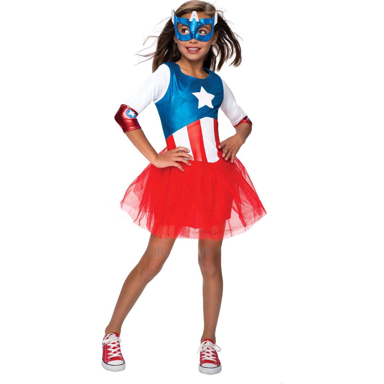 Hasbro Rubies - Captain America Girl metalica (132 cm) (620035) (128)