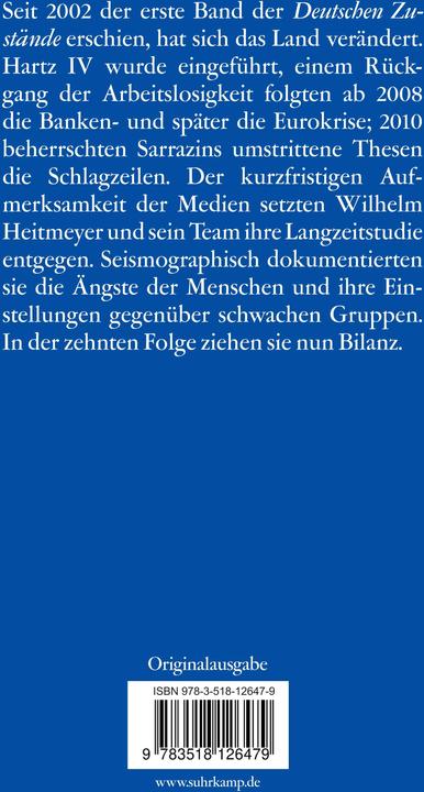 Produktbild Deutsche Zustände (Deutsch, Wilhelm Heitmeyer, 2011)