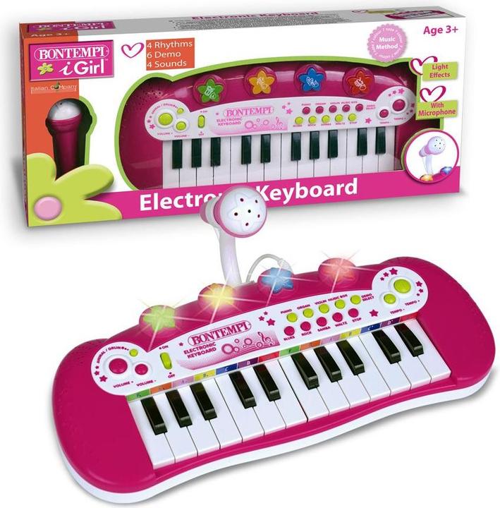 Immagine prodotto Bontempi Tastiera con microfono rosa (Inglese)