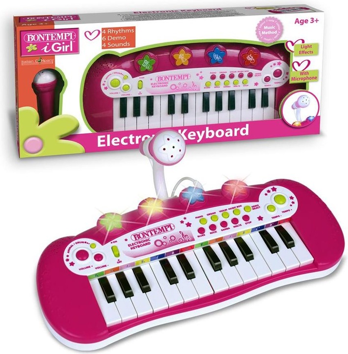 Image du produit Bontempi Clavier avec microphone rose (Anglais)