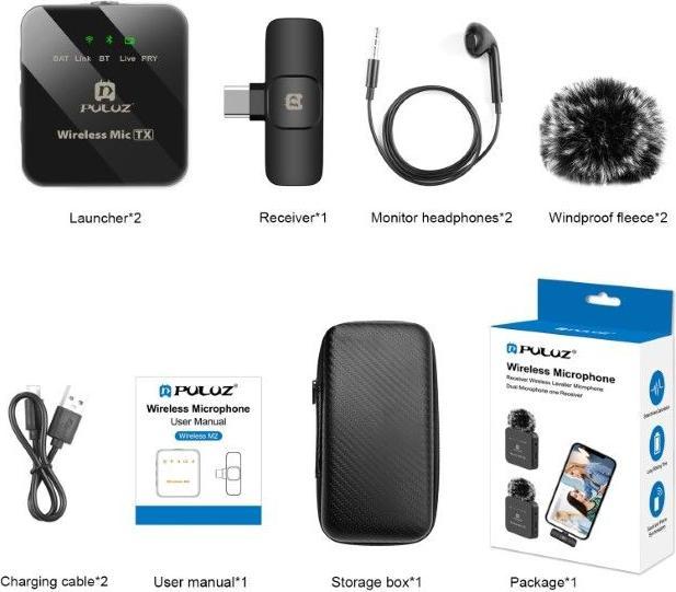 Immagine prodotto Puluz Doppio microfono lavalier USB-C