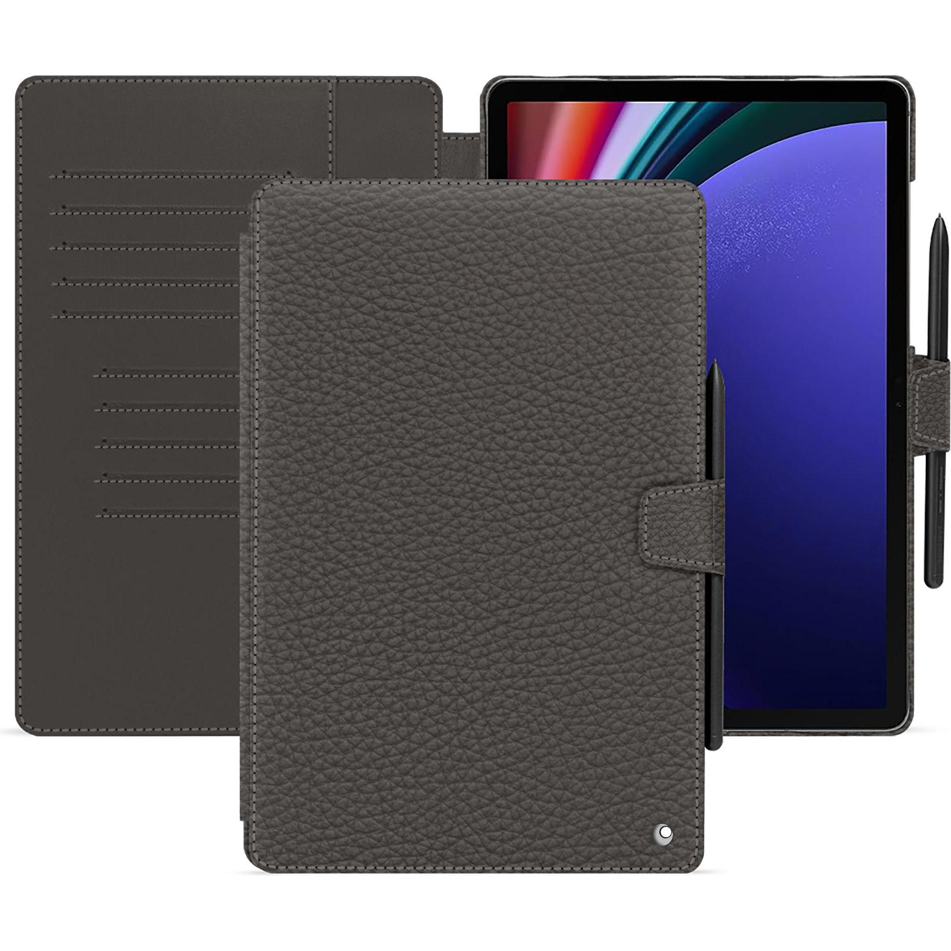 Noreve Lederschutzhülle Samsung Galaxy Tab S9+ (Galaxy Tab S9+), Tablet Hülle, Grau