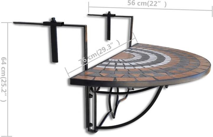 Produktbild vidaXL Balkontisch (76 x 38 x 64 cm)