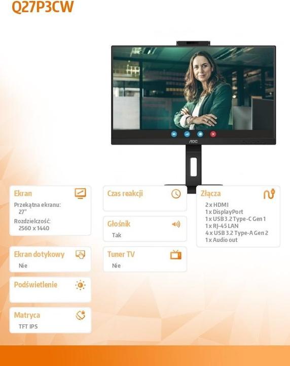 Immagine prodotto AOC Q27P3CW (2560 x 1440 pixel, 27")