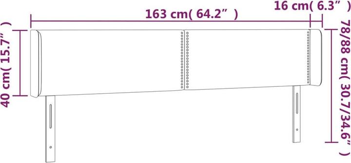 Produktbild vidaXL LED Kopfteil (163 x 16 x 88 cm)