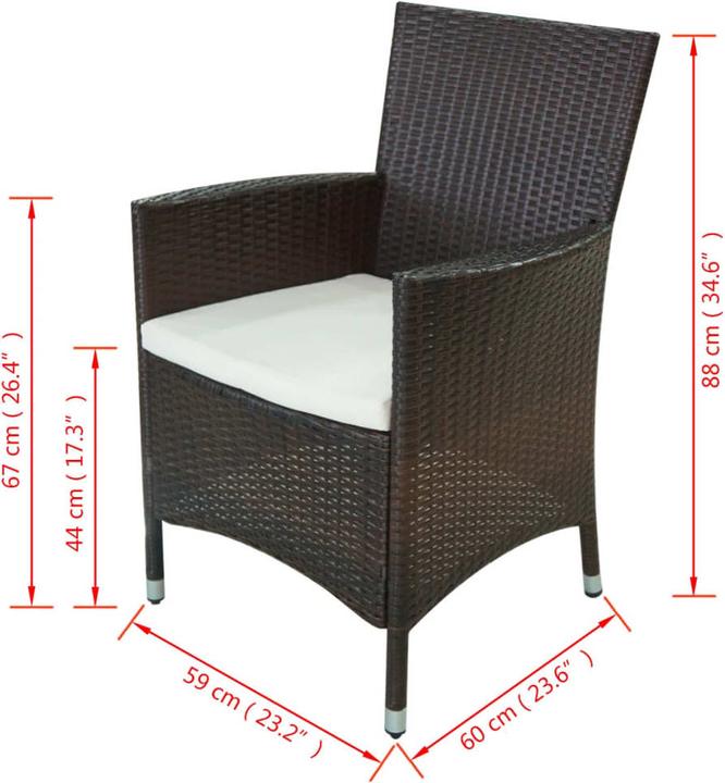 Produktbild vidaXL Gartenmöbel-Set (250 x 100 x 74 cm)