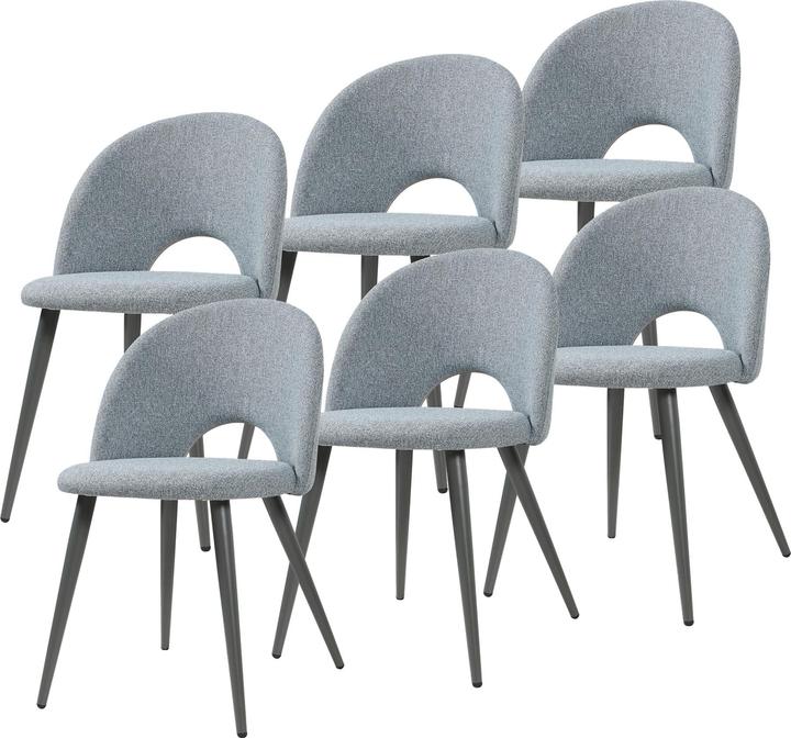 Image du produit En.Casa Esszimmerstuhl Karijoki 6er Set Webstoff Grau