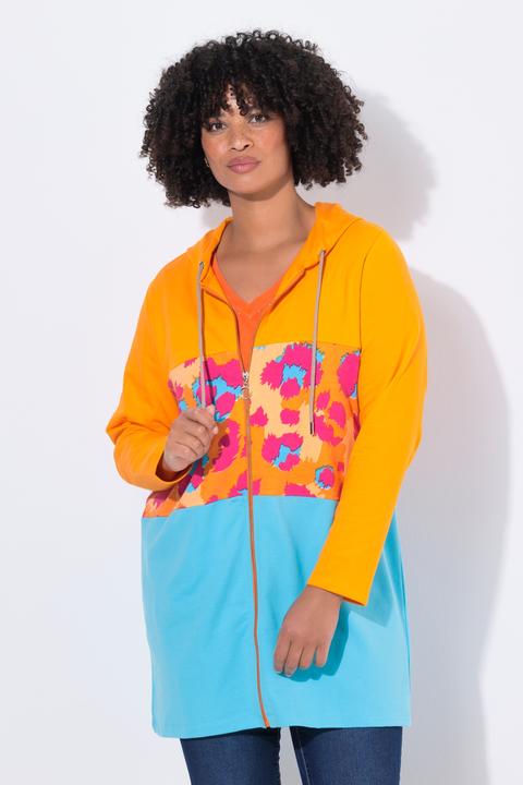 Produktbild Angel of Style Long-Sweatjacke, A-Linie, Leo-Streifen, Rücken-Wording (44)