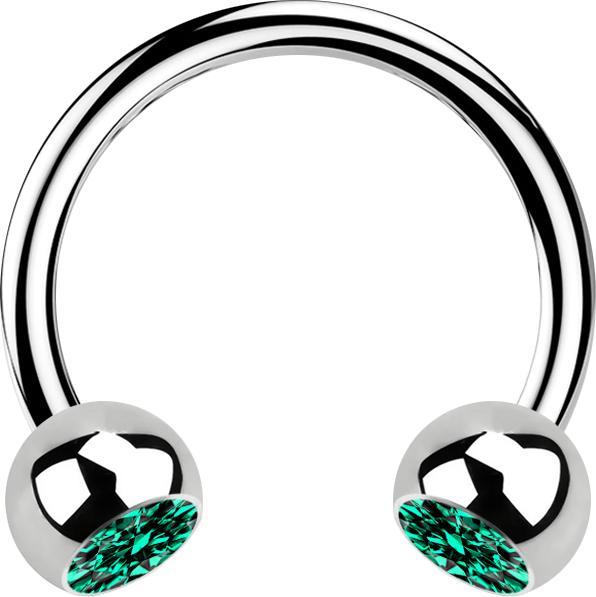 Immagine prodotto Star Piercing Micro Circular Barbell in argento con due sfere di cristallo turchese (Acciaio chirurgico 316L, senza ottone)