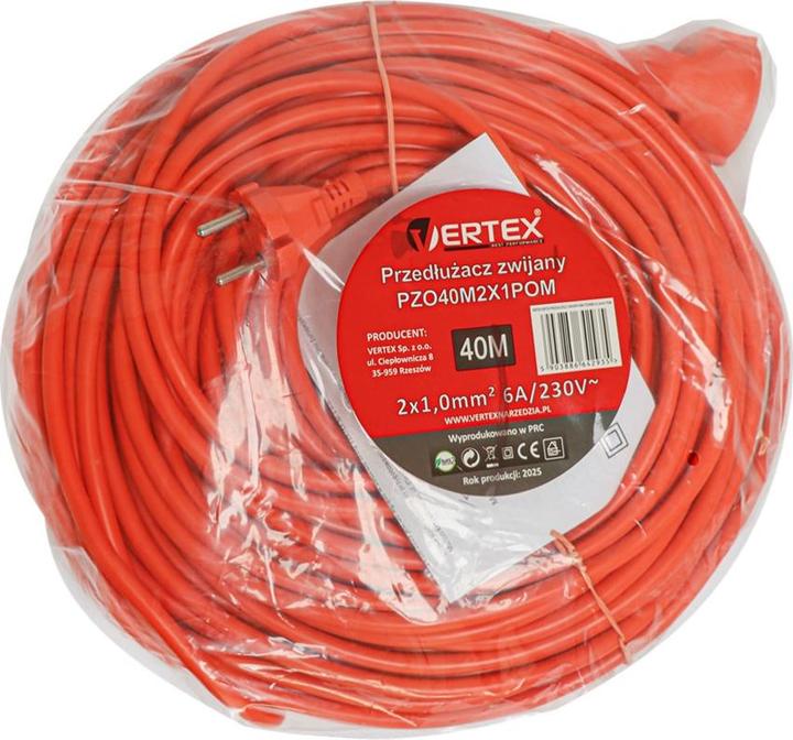 Actual product image Vertex Przedłużacz zwijany 40m PZO40M2x1 0mm (40 m, CEE 7/4)