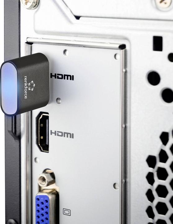 Image du produit Renkforce Display Adapter, Virtual HDMI Emulator (EDID), 4K HDMI® DisplayPort Ex (HDMI)