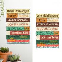 Produktbild FT Holzschild Familienregeln (40 x 60 cm)