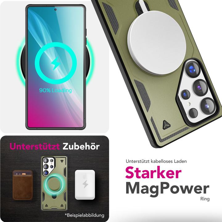 Image du produit Nalia Stormguard - Stossfeste Armor Ring Hülle für MagSafe - Military Kickstand Hardcase (Samsung Galaxy S25 Ultra)