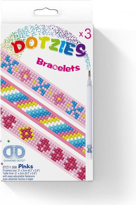 Actual product image Diamond Dotz Diamond Painting Bracelets Retro Pink