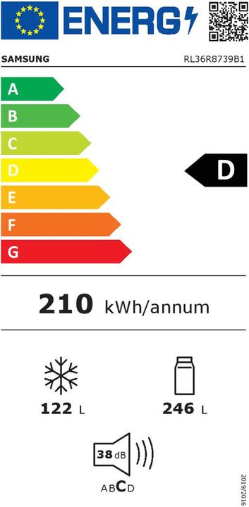 Energie-Label Samsung RL36R8739B1/EG premium black steel (368 l)