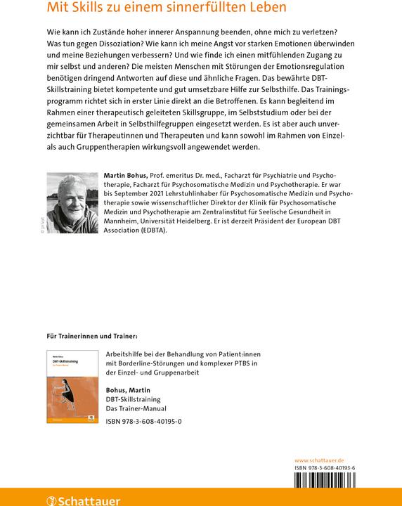 Produktbild DBT-Skillstraining für Borderline-Störungen und komplexe PTBS (Deutsch, Martin Bohus, 2024)